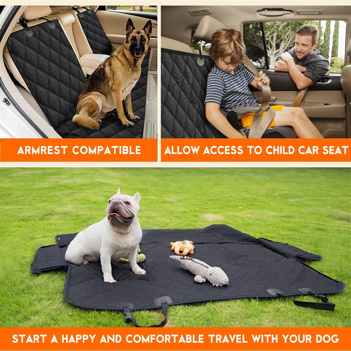 Pooch's VIP Lounge: The Ultimate Doggo Drip-Resistant Throne for Your Chariot, Complete with Non-Slip Adventures and Room for Fido's Fancy Armrest!