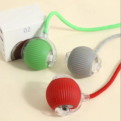 Unleash the Fun with Our USB Rechargeable Interactive Cat Toy Ball! 🐾🎉 Durable, Striped, and Perfect for Playtime!