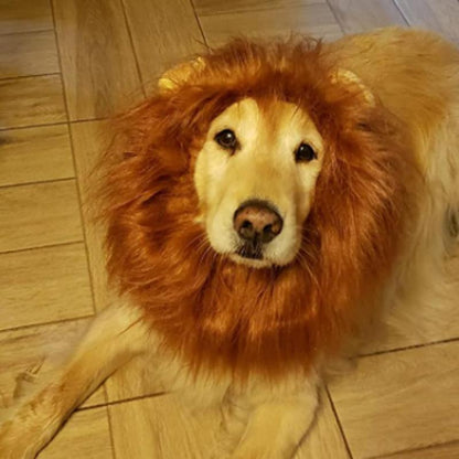 Roar with Style: Adorable Lion Mane Costume for Medium to Large Dogs - Perfect for Halloween and Parties!