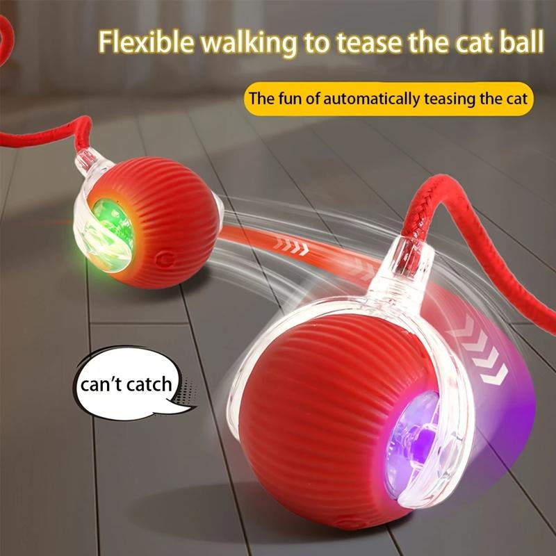 Unleash the Fun with Our USB Rechargeable Interactive Cat Toy Ball! 🐾🎉 Durable, Striped, and Perfect for Playtime!