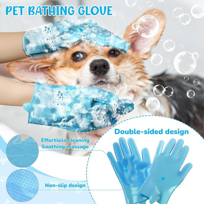 Ultimate Dog Bath Brush & Grooming Kit - Complete Shedding Solution for Dogs, Cats & Rabbits with Massage Tool for a Stress-Free Grooming Experience