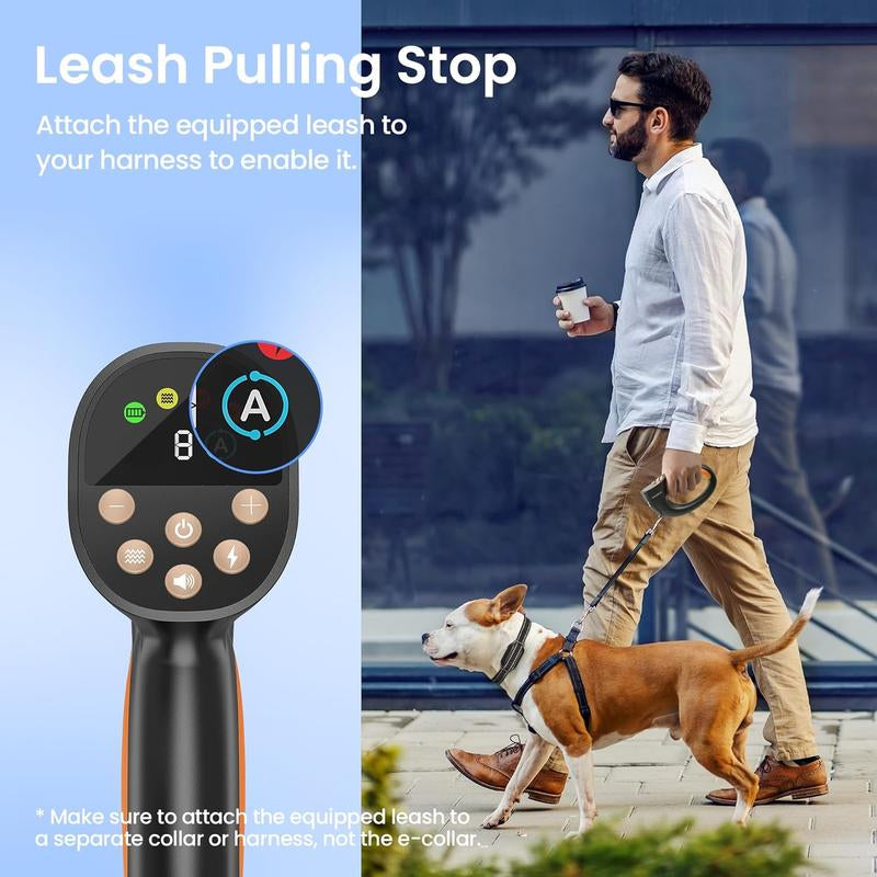 Heapets Anti-Tugging Dog Training Collar with Remote Control - Effortless Leash Training for Dogs of All Sizes, 1600FT Range, Safe Static, Beep & Vibration Modes, Rechargeable & Waterproof