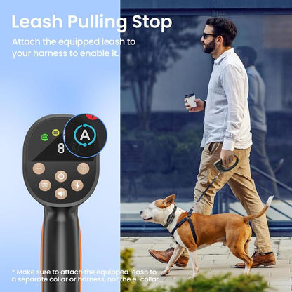 Heapets Anti-Tugging Dog Training Collar with Remote Control - Effortless Leash Training for Dogs of All Sizes, 1600FT Range, Safe Static, Beep & Vibration Modes, Rechargeable & Waterproof