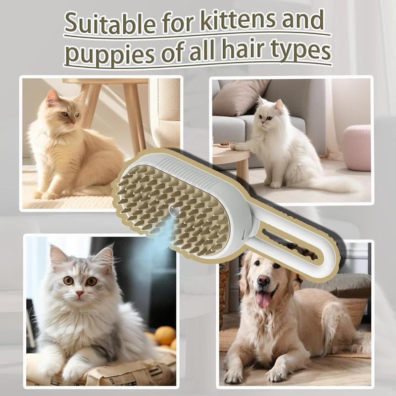 Revolutionary 3-in-1 Pet Steam Brush: Effortlessly Remove Pet Hair with Advanced Vapor Technology for Cats and Dogs