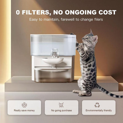 Revolutionary ACYFAMILY Wireless Smart Cat Water Fountain - Stainless Steel, 3.5L Capacity, Quiet Operation & Hassle-Free Hydration for Your Furry Friends!