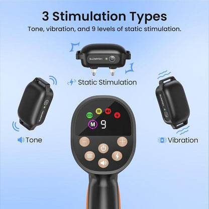 Heapets Anti-Tugging Dog Training Collar with Remote Control - Effortless Leash Training for Dogs of All Sizes, 1600FT Range, Safe Static, Beep & Vibration Modes, Rechargeable & Waterproof