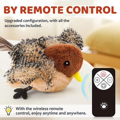 【Tiktokshopfalldealsforyou】Cat Toys Flapping Bird,Rechargeable Flapping Bird Sparrow Cat Toy–Lifelike Chirp & Tweet, Touch Activated Interactive Kitten Exercise Toy (Flightless)