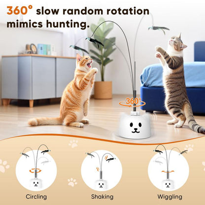 Exciting Automatic Electric Flying Bird Feather Wand Toy for Indoor Cats - Ultimate Interactive Playtime!