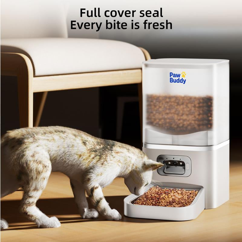 Paw Buddy Smart Automatic Cat Feeder with 2K Camera - Stay Connected with Your Pet Anytime, Anywhere!