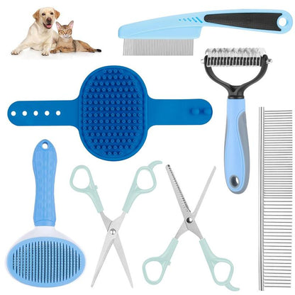 Ultimate Dog Bath Brush & Grooming Kit - Complete Shedding Solution for Dogs, Cats & Rabbits with Massage Tool for a Stress-Free Grooming Experience