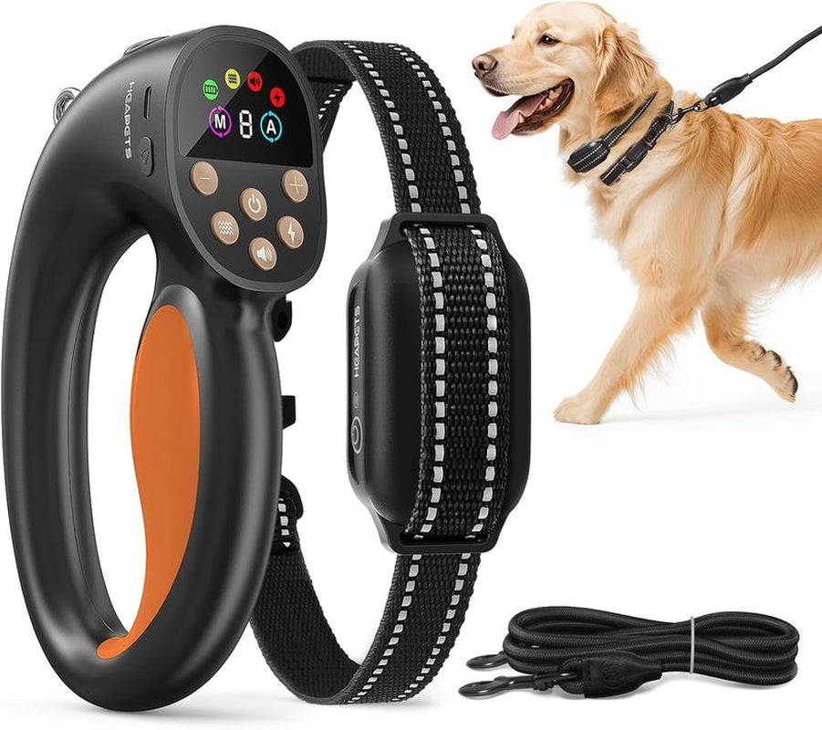Heapets Anti-Tugging Dog Training Collar with Remote Control - Effortless Leash Training for Dogs of All Sizes, 1600FT Range, Safe Static, Beep & Vibration Modes, Rechargeable & Waterproof
