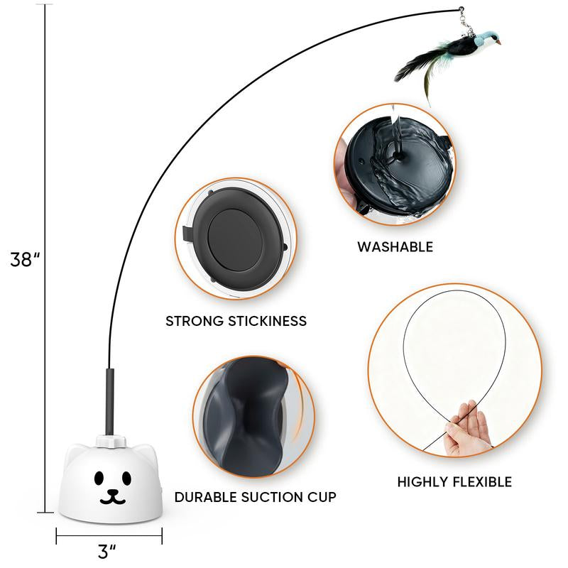 Exciting Automatic Electric Flying Bird Feather Wand Toy for Indoor Cats - Ultimate Interactive Playtime!