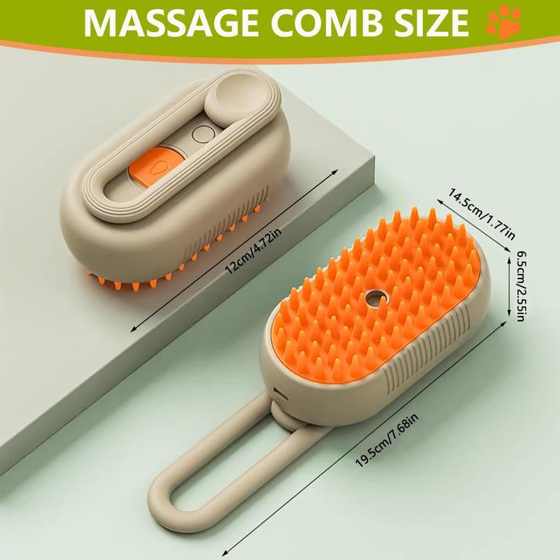 Revolutionary 3-in-1 Pet Steam Brush: Effortlessly Remove Pet Hair with Advanced Vapor Technology for Cats and Dogs