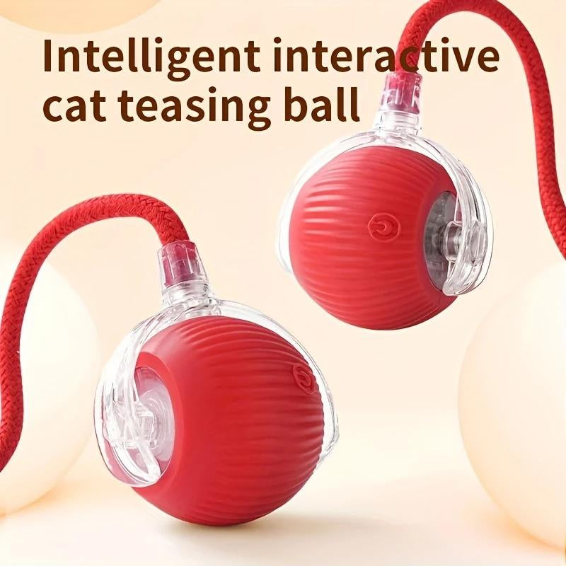 Unleash the Fun with Our USB Rechargeable Interactive Cat Toy Ball! 🐾🎉 Durable, Striped, and Perfect for Playtime!