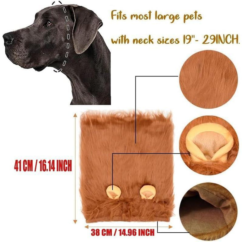 Roar with Style: Adorable Lion Mane Costume for Medium to Large Dogs - Perfect for Halloween and Parties!