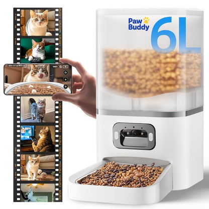 Paw Buddy Smart Automatic Cat Feeder with 2K Camera - Stay Connected with Your Pet Anytime, Anywhere!