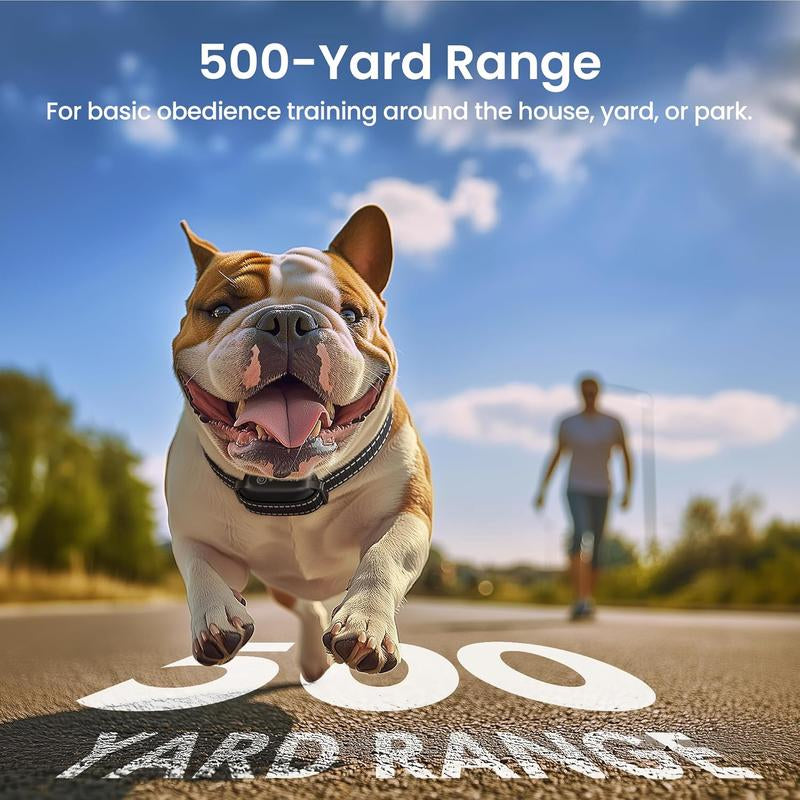 Heapets Anti-Tugging Dog Training Collar with Remote Control - Effortless Leash Training for Dogs of All Sizes, 1600FT Range, Safe Static, Beep & Vibration Modes, Rechargeable & Waterproof