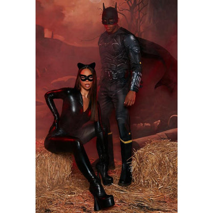 Unleash Your Inner Villain with the Cat Fight 5 Piece Sexy Cat Costume Set - Black