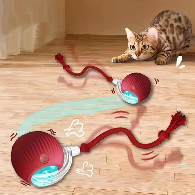 Unleash the Fun with Our USB Rechargeable Interactive Cat Toy Ball! 🐾🎉 Durable, Striped, and Perfect for Playtime!