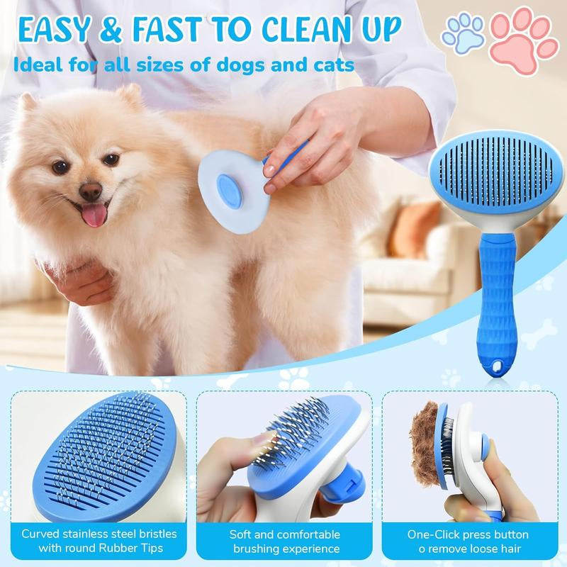 Ultimate Dog Bath Brush & Grooming Kit - Complete Shedding Solution for Dogs, Cats & Rabbits with Massage Tool for a Stress-Free Grooming Experience