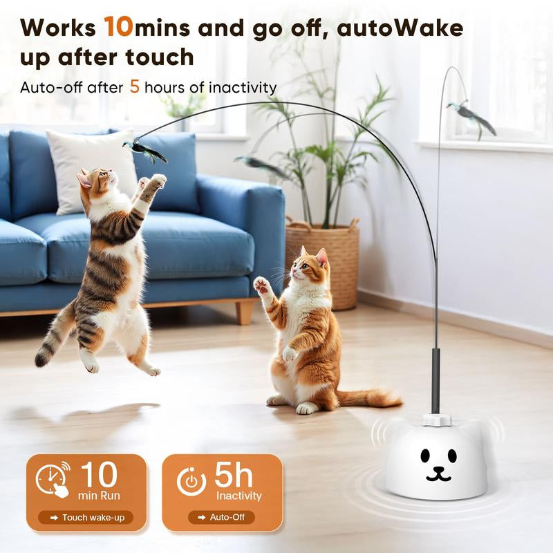 Exciting Automatic Electric Flying Bird Feather Wand Toy for Indoor Cats - Ultimate Interactive Playtime!