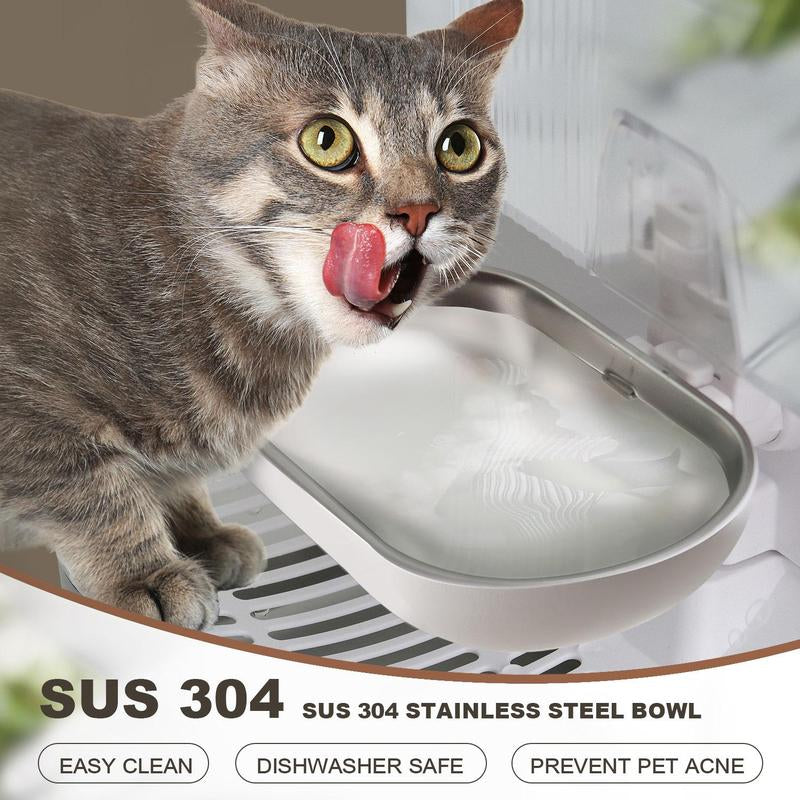 Revolutionary ACYFAMILY Wireless Smart Cat Water Fountain - Stainless Steel, 3.5L Capacity, Quiet Operation & Hassle-Free Hydration for Your Furry Friends!
