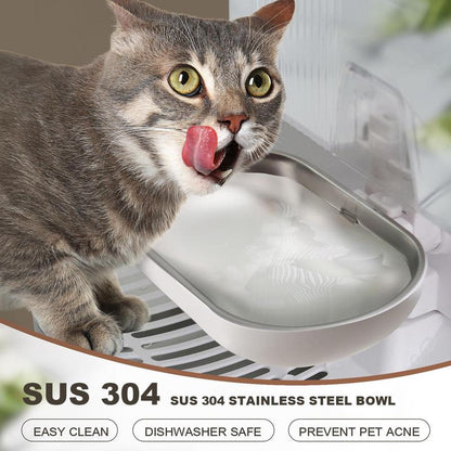 Revolutionary ACYFAMILY Wireless Smart Cat Water Fountain - Stainless Steel, 3.5L Capacity, Quiet Operation & Hassle-Free Hydration for Your Furry Friends!