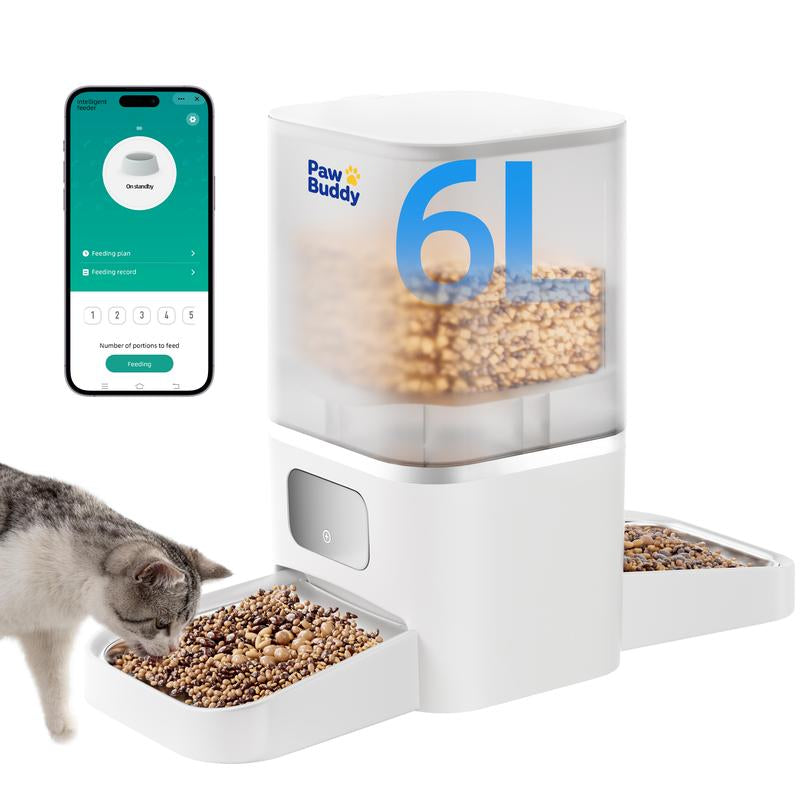 Paw Buddy Smart Automatic Cat Feeder with 2K Camera - Stay Connected with Your Pet Anytime, Anywhere!