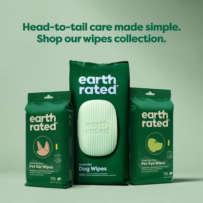 Earth Rated 3-in-1 Pet Grooming Wipes - Clean, Deodorize & Hydrate Your Pets with White Tea & Basil Scent, 400 Count - Hypoallergenic & Alcohol-Free